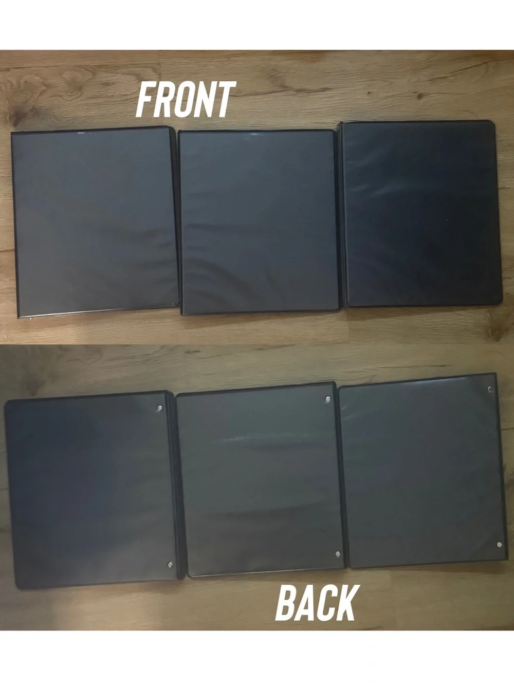 Lot of 3 Black 1-Inch 3-Ring Binders – Durable School & Office Binders